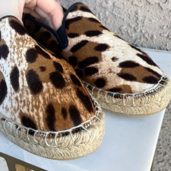 J. CREW NWOT Tan & Brown Leopard Calf Hair Espadrilles Sneaker Flats Sz 7 - Picture 6 of 11